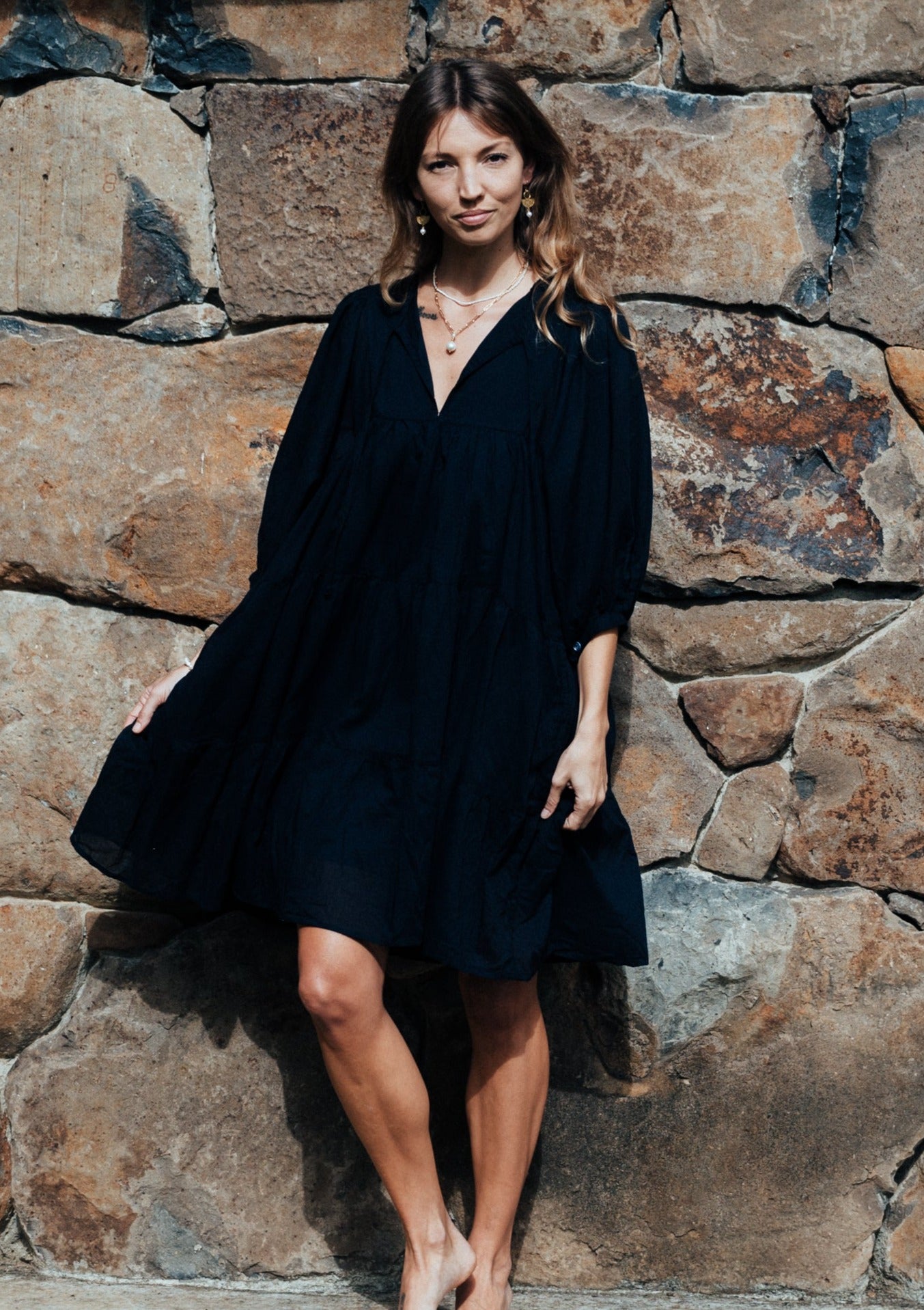 Navi Tiered Mini Dress Ladies – Kollective Thread